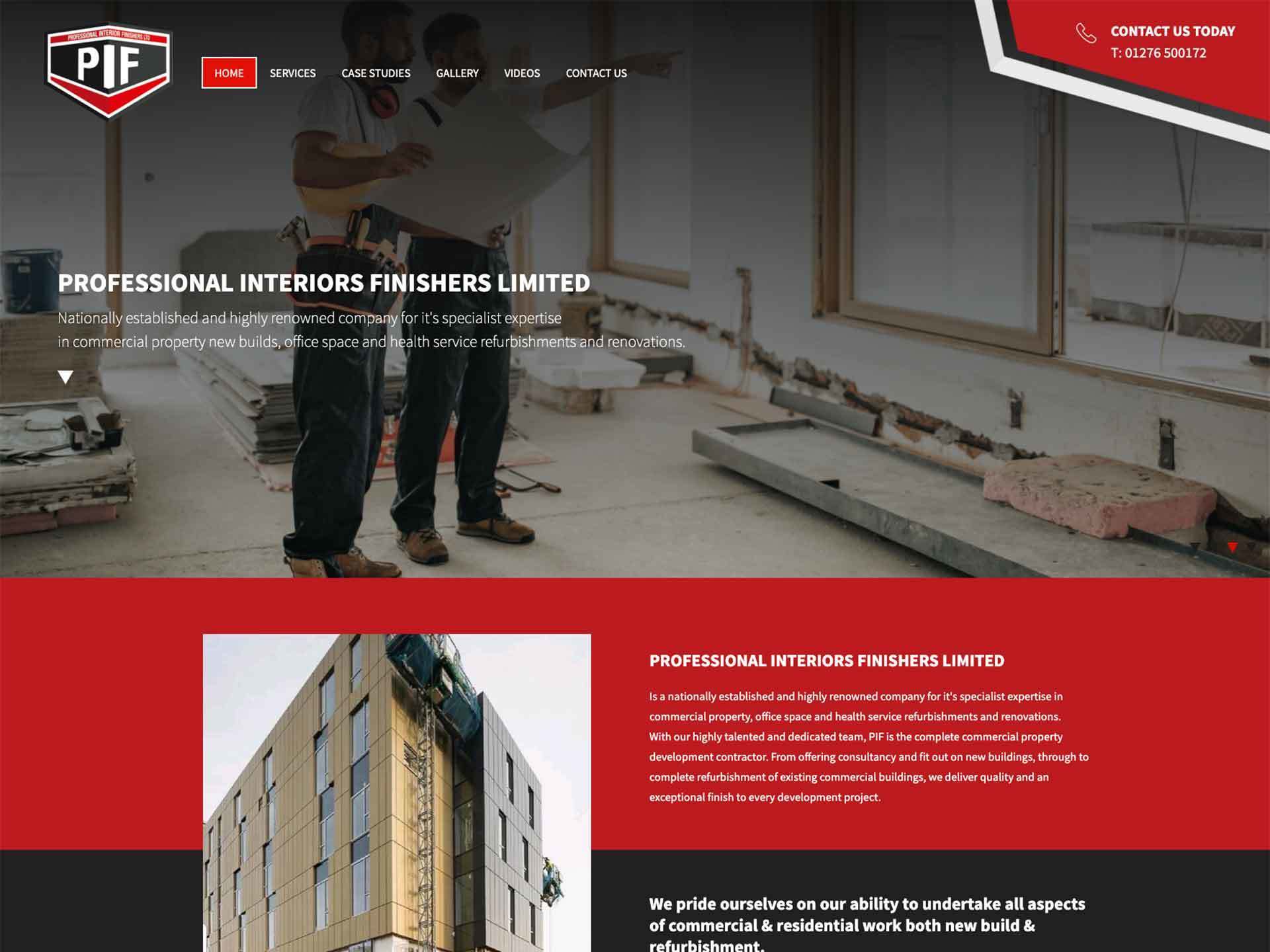 Professional Interiors Finishers Limited website