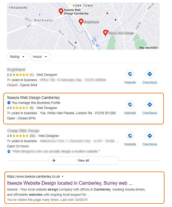 The effects of a local SEO after one month