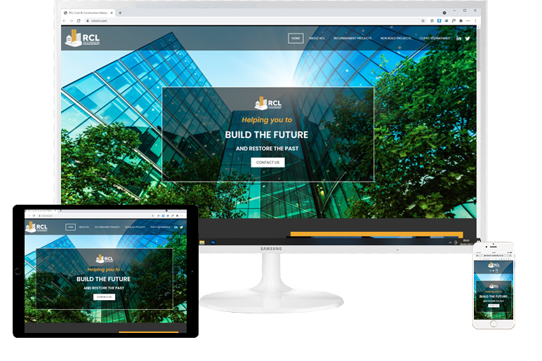 RCL website shown on different screen sizes